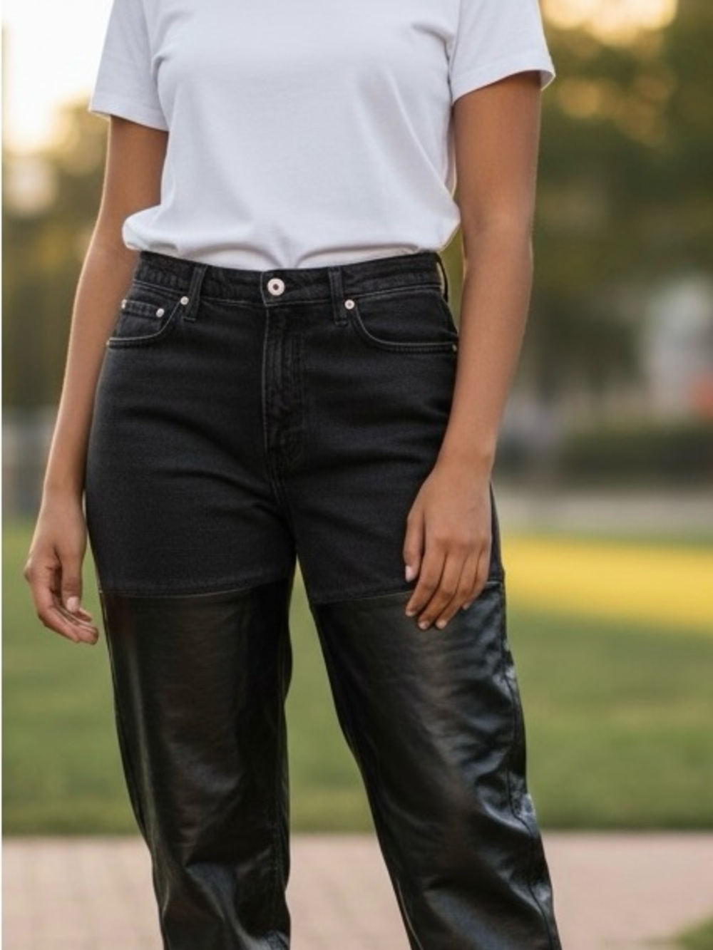 Abercrombie & Fitch Black Mixed-Media High-Rise Women’s Jeans